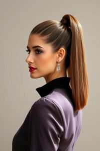 Slicked-Back Ponytail