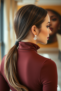 Sleek and Polished Low Ponytail