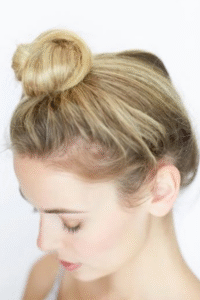 Messy Top Knot with Side Braid